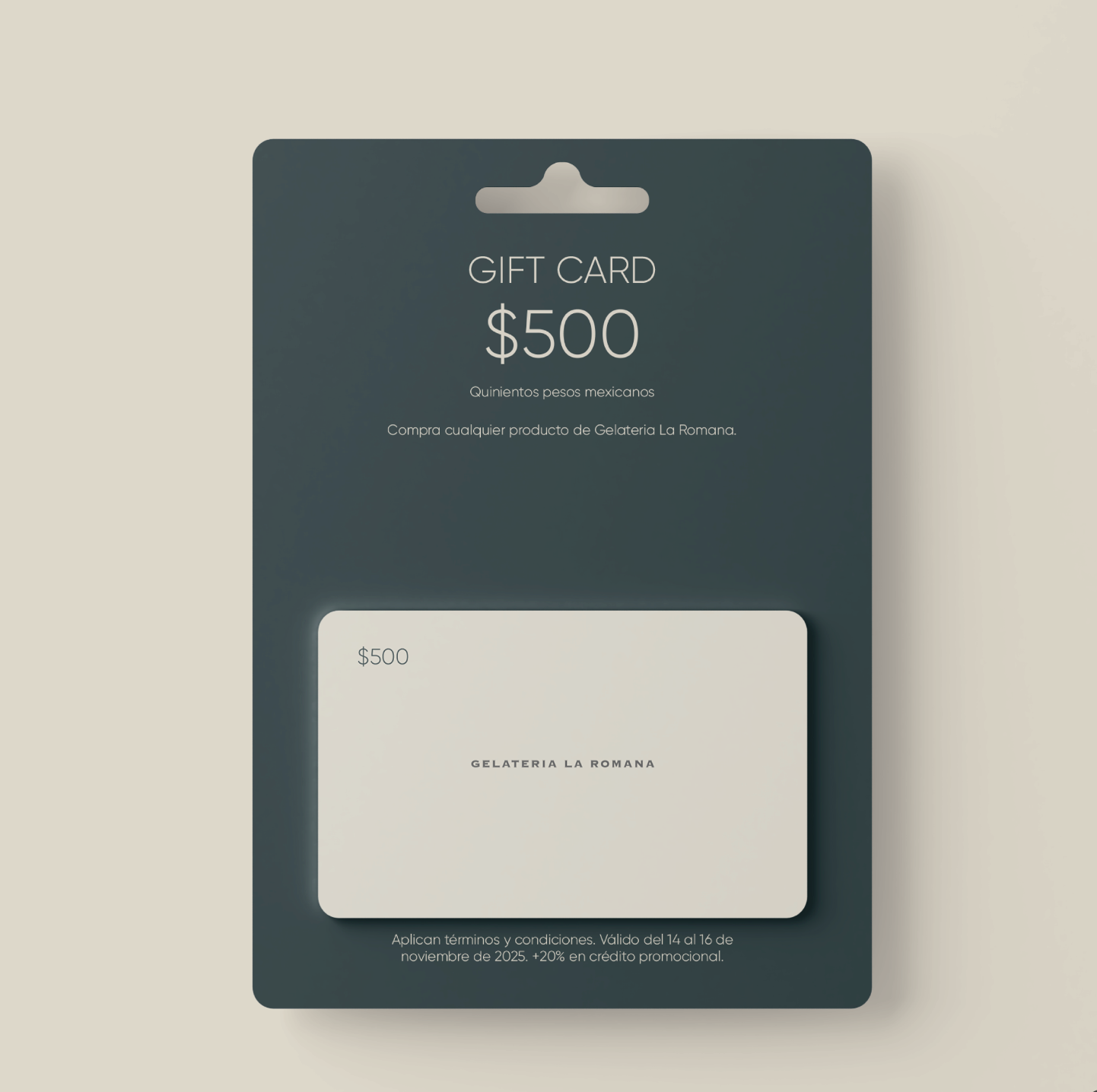 GIFT CARD $500 + 20% en crédito